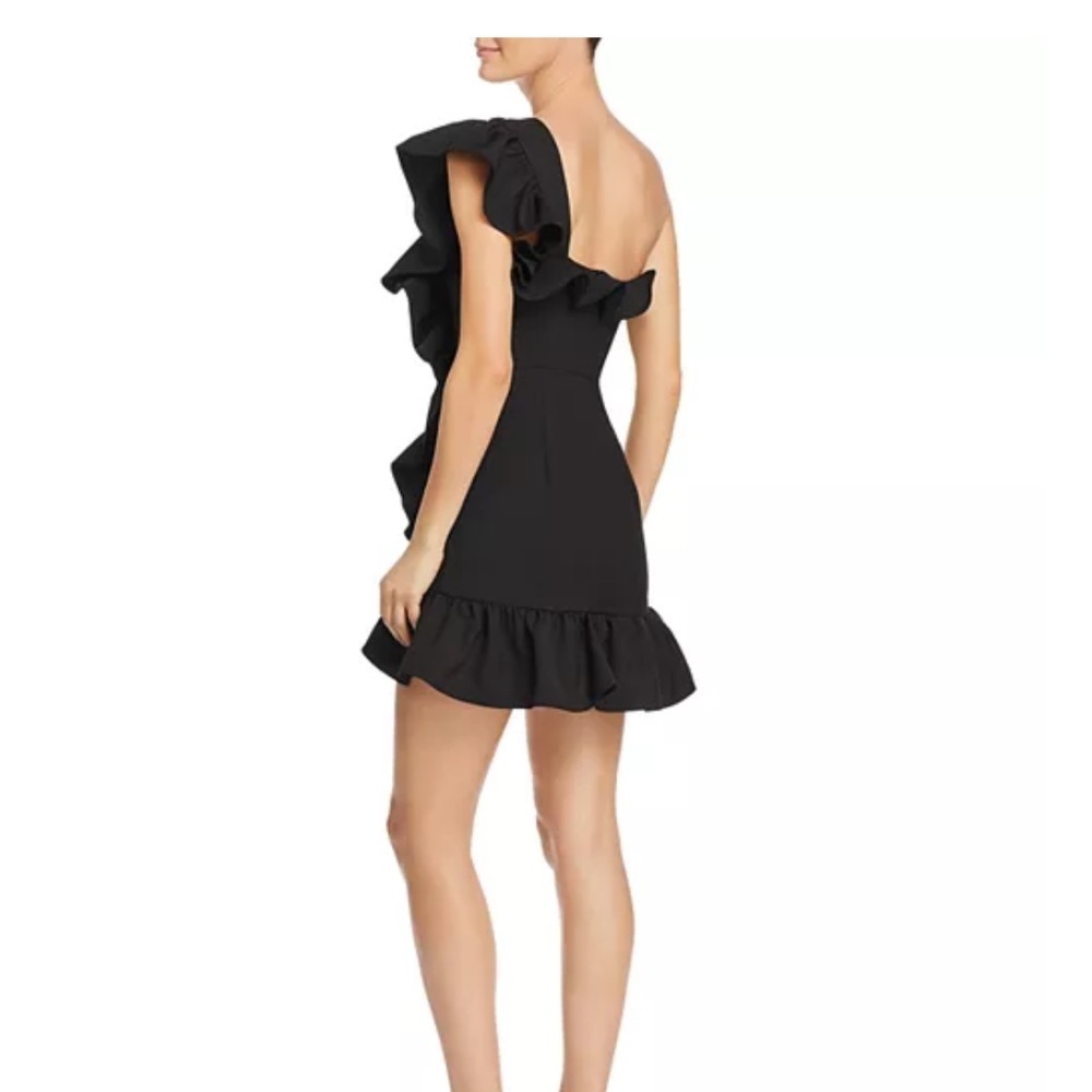 Jarlo Black Ruffled One-Shoulder Dress - Picture 2 of 5